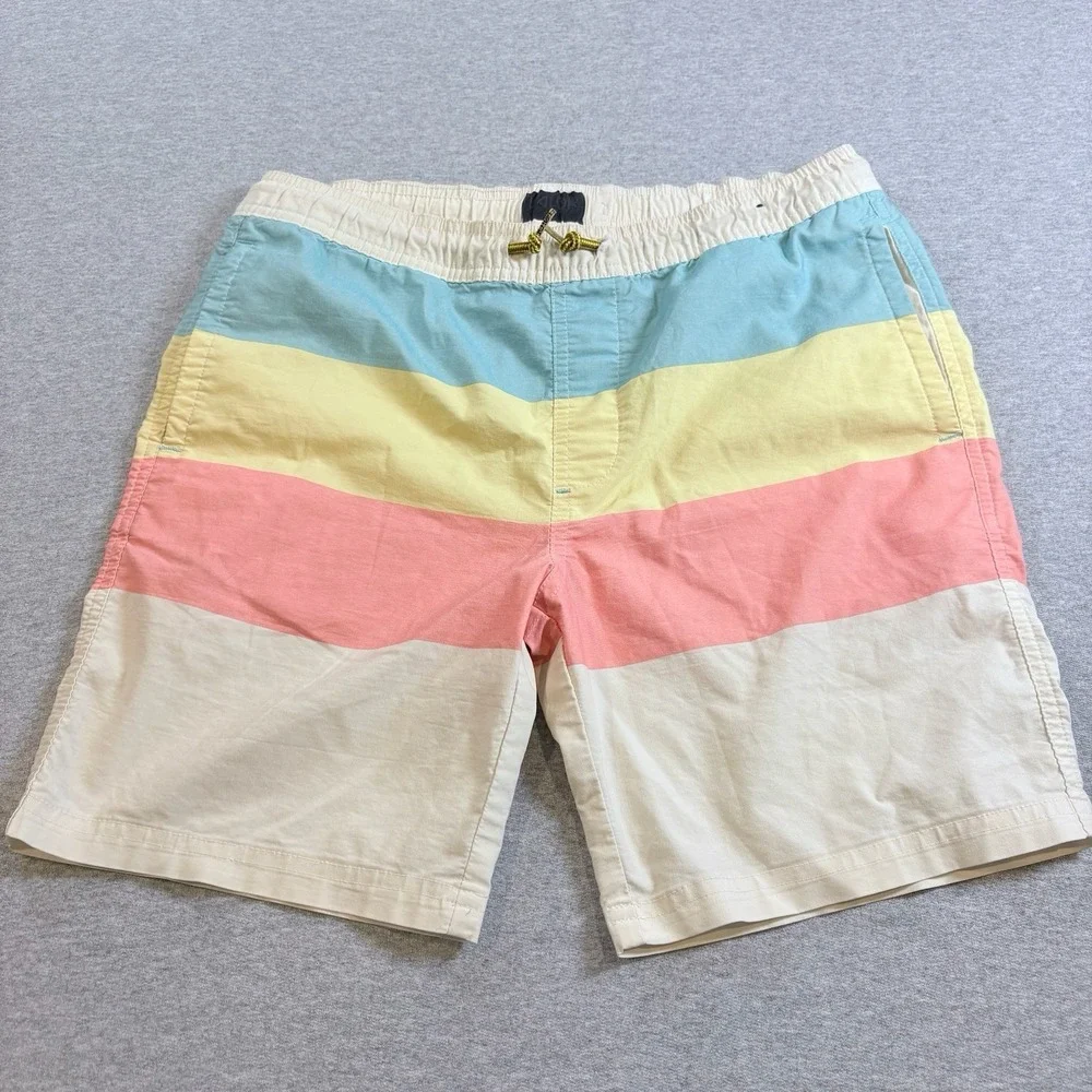 Valor Collective Boys L Swim Trunks Drawstring Striped Board Shorts